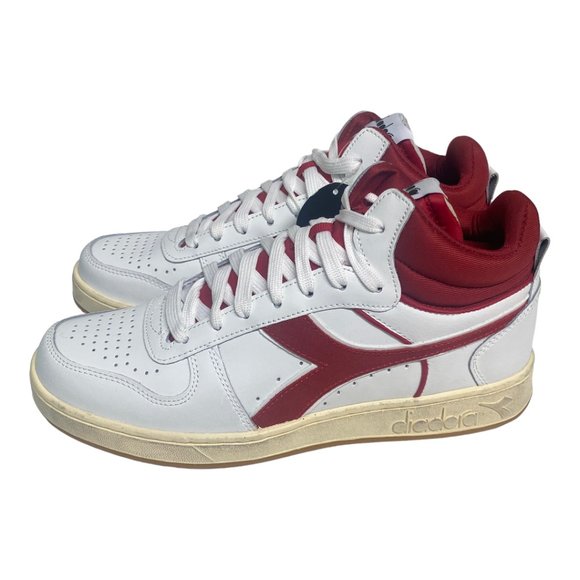 DIADORA Men\'s Basket Mid Red White USED LOOK Sneaker Shoe Size 8/8.5 NEW main image 6